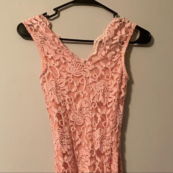 Floral Formal Dress in White and Pink - Picture 6 of 6